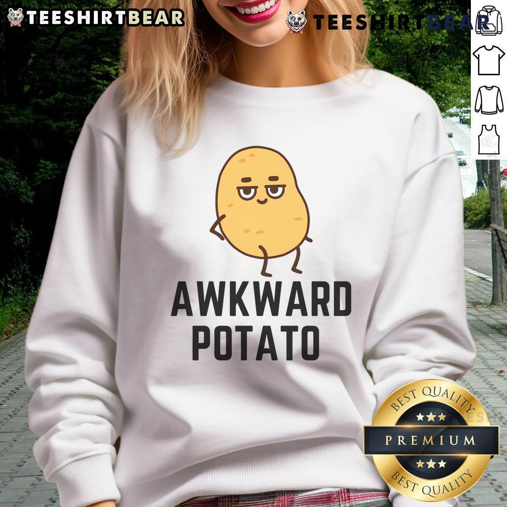 Funny awkward potato kawaii sweatshirt featuring a cute potato design, perfect for casual and playful outfits.