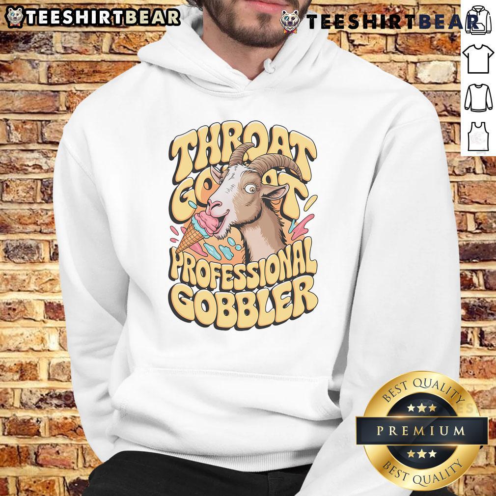 Funny embarrassing hoodie featuring a 'Throat Goat' graphic, perfect for a humorous and cheeky fashion statement.