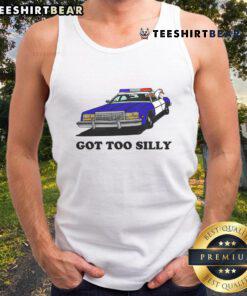 Funny 'Got Too Silly Goose' tank top design featuring a playful goose graphic and vibrant colors for a fun style.