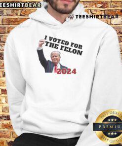 Funny 'I Voted For The Felon 2024' Trump Won Inauguration Day hoodie, showcasing humor and political satire.