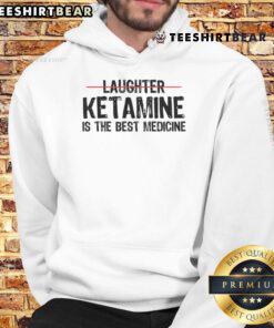 Funny Ketamine Anesthesia hoodie worn by a registered nurse and doctor, showcasing humor in medical apparel.