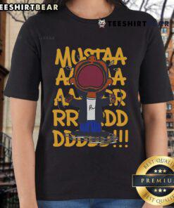 Funny Mustard Lamar TV Off parody tee for ladies featuring cool hip-hop music design, perfect for casual wear.