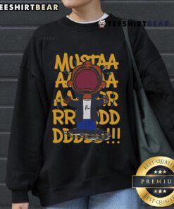 Funny Mustard Lamar TV Off parody sweatshirt showcasing cool hip-hop music style and vibrant yellow design.