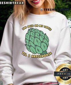 Funny She Okie On My Dokie Til I Artichokie Sweatshirt featuring playful design and vibrant colors for cozy style.