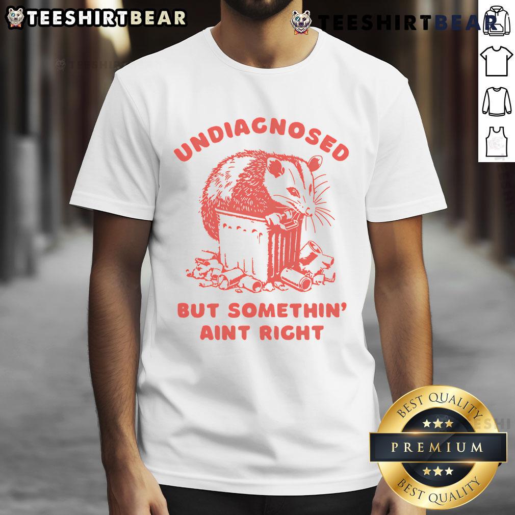 Funny Undiagnosed But Something Ain't Right Raccoon T-Shirt featuring a quirky raccoon design in vibrant colors.