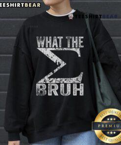 Funny 'What The Sigma Bruh' sarcastic meme sweatshirt design, perfect for adults who love humorous and edgy fashion.