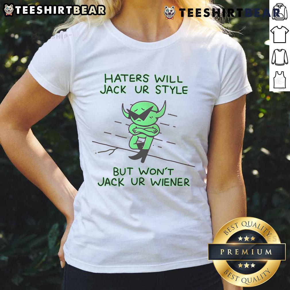 Alt Text: Funny Wizard of Barge tee for ladies, featuring a humorous quote about style and confidence in a playful design.