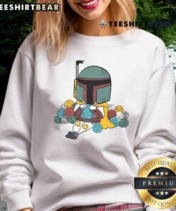 Funny Yarn Hunter Star Wars knitting sweatshirt featuring playful designs for knitting enthusiasts and Star Wars fans.