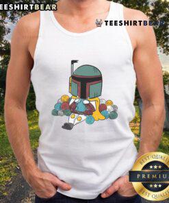 Funny yarn hunter in a Star Wars knitting tank top, showcasing a quirky design for knitting enthusiasts and fans alike.