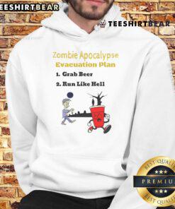 Funny Zombie Evacuation Beer Plan hoodie featuring a whimsical design for Day of the Dead celebrations.