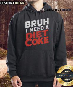 Good Bruh I Need A Diet Coke Hoodie in stylish black, featuring a playful graphic and cozy fit, perfect for casual wear.