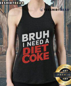 Trendy 'Good Bruh I Need A Diet Coke' tank top in vibrant colors, perfect for casual summer outings and soda lovers.