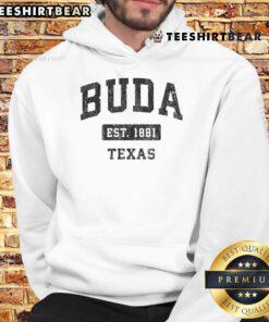 Good Buda Texas TX vintage sports hoodie featuring classic design and established logo, perfect for fans and collectors.