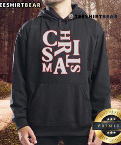 Cozy Christmas pajama hoodie featuring festive typography and Santa Claus design, perfect for holiday celebrations.