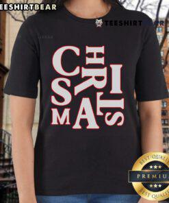 Good Christmas typography featuring Santa Claus on a ladies' pajama tee for festive holiday celebrations.