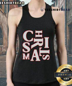 Good Christmas typography featuring Santa Claus on a festive pajama tank top, perfect for holiday celebrations.