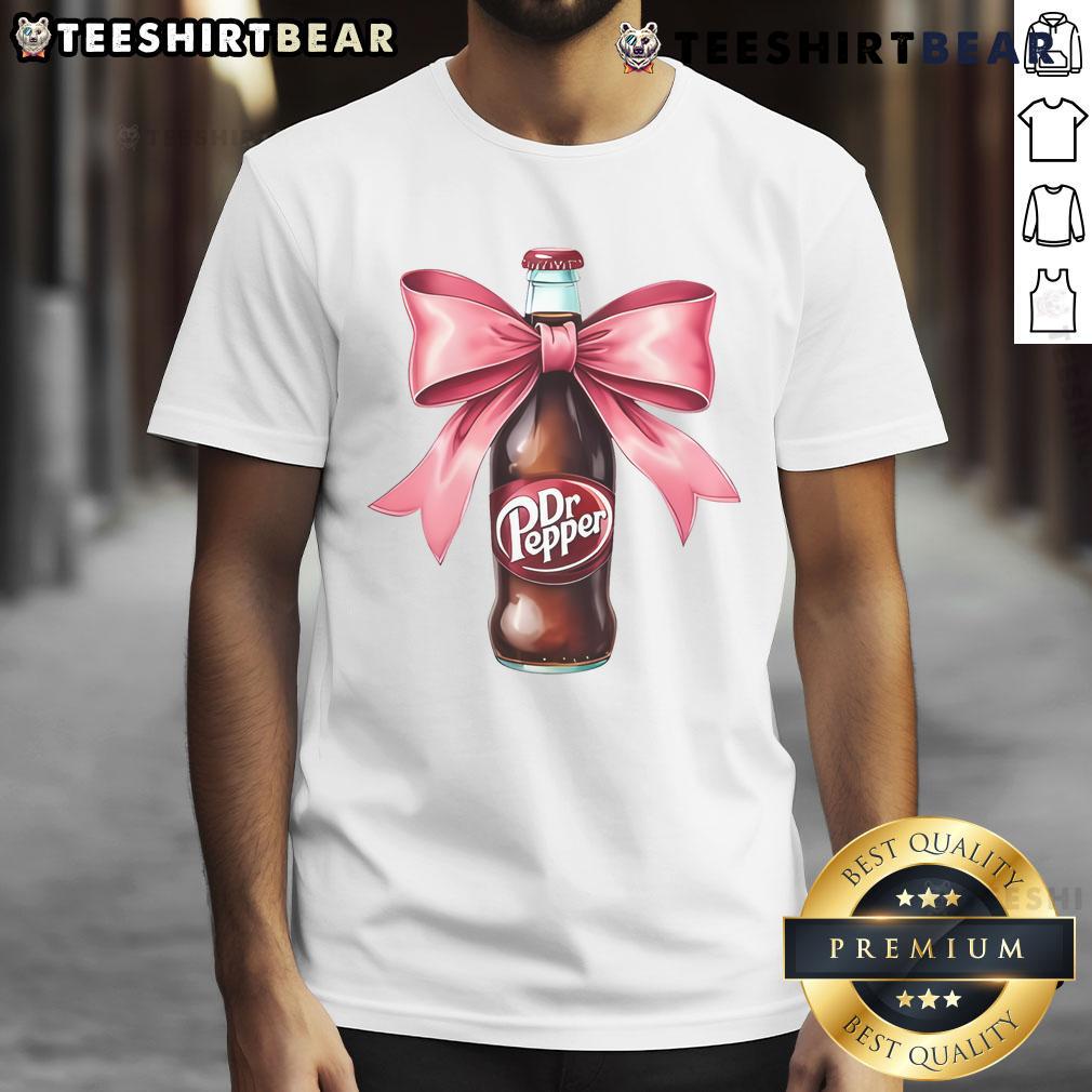 Good Dr Pepper Pink Bow Coquette T-Shirt featuring a stylish pink design and playful bow detail for a trendy look.