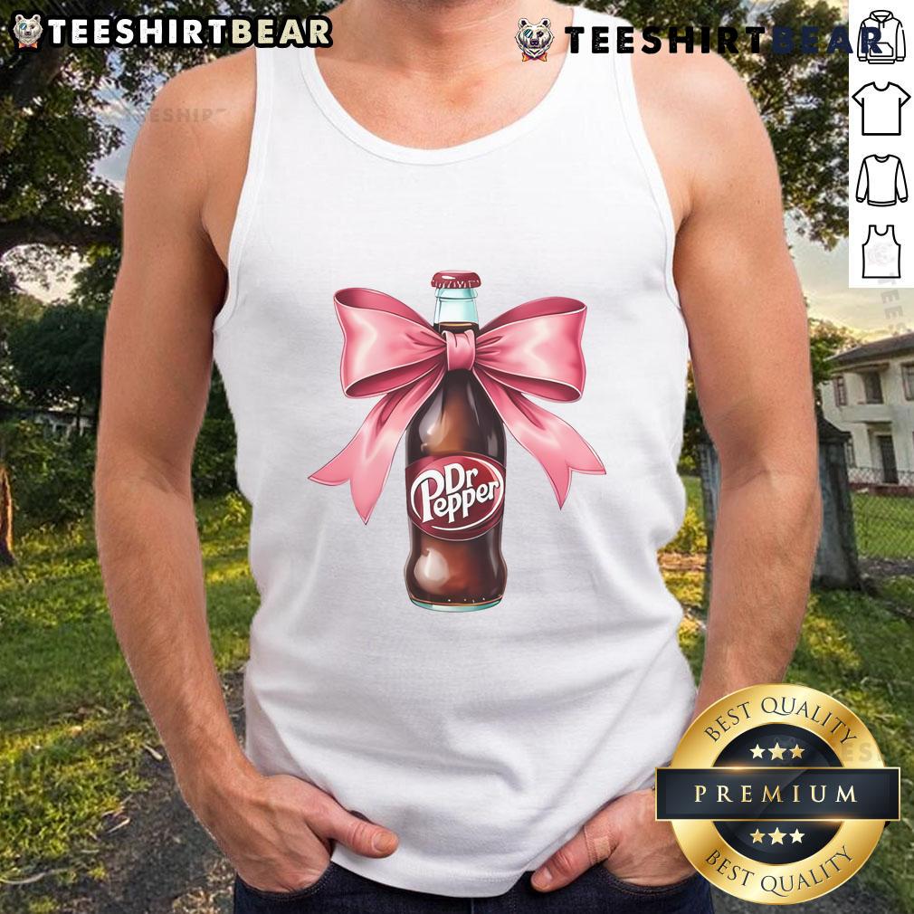 Good Dr Pepper Pink Bow Coquette Tank Top featuring a stylish design and playful bow, perfect for trendy summer outfits.