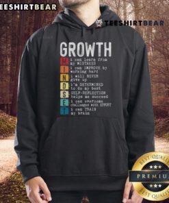 Good growth mindset definition hoodie featuring a positive motivational quote for inspiration and personal growth.
