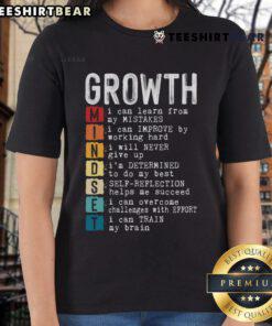 Good growth mindset definition on a positive motivational quote tee for ladies, promoting inspiration and self-improvement.