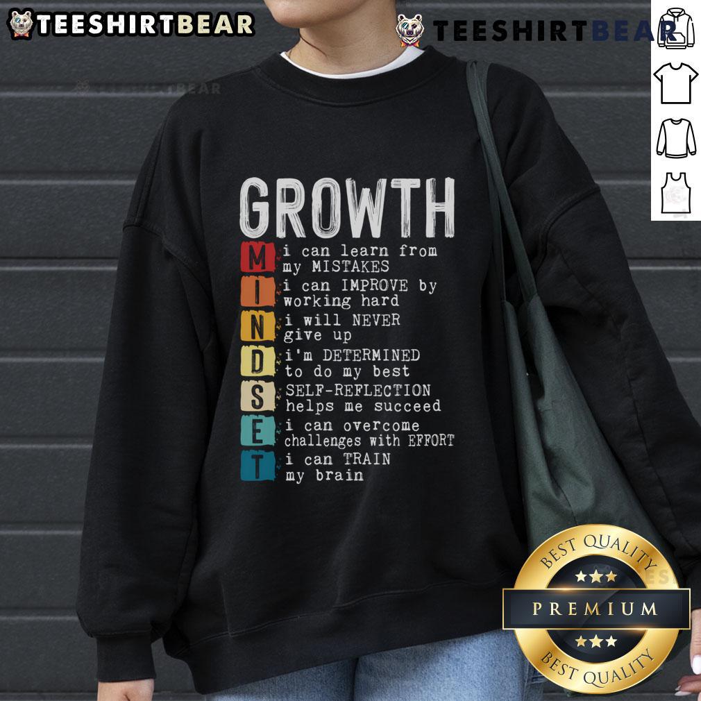 Good Growth Mindset definition sweatshirt featuring a positive motivational quote for personal development.