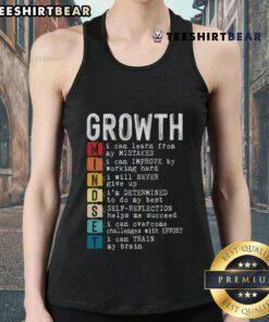 Good growth mindset definition on a positive motivational quote tank top, inspiring self-improvement and resilience.