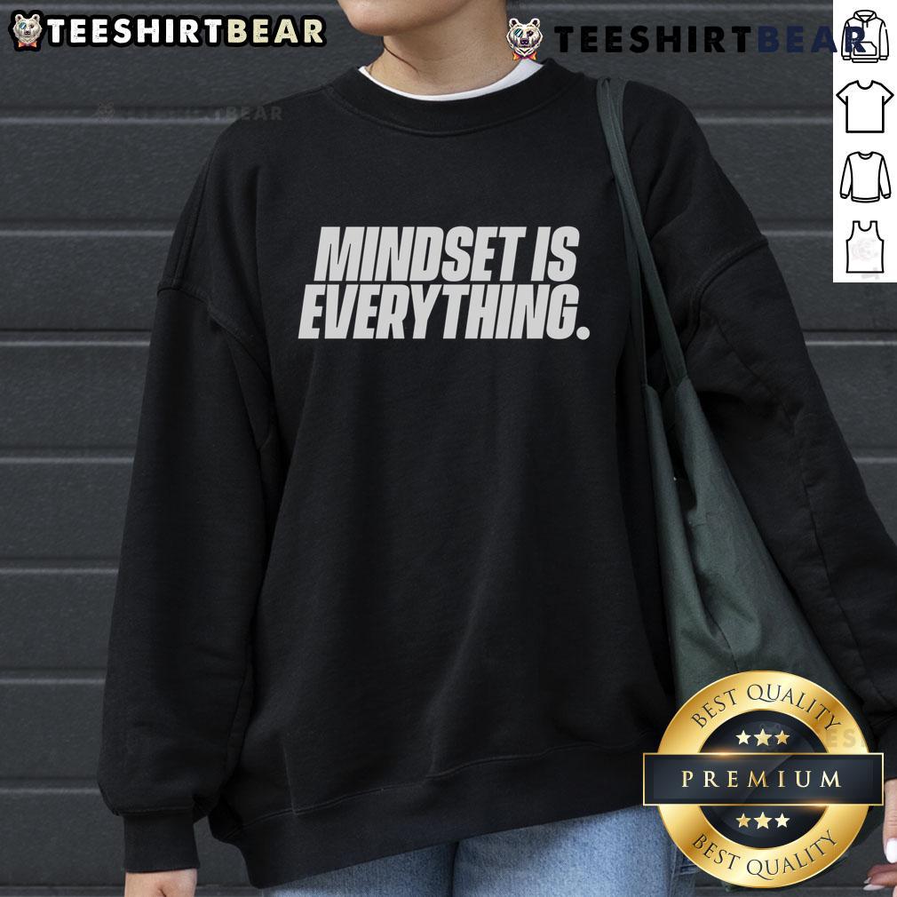 Stylish 'Good Mindset is Everything' sweatshirt in a cozy setting, promoting positivity and comfort in everyday wear.