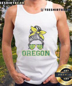 Good Oregon Lovers Messy Bun Tank Top - Stylish Oregon souvenir featuring a trendy messy bun design for casual wear.