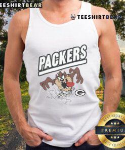 Good Packers Homage Taz Tank Top featuring a vibrant Tasmanian Devil graphic, perfect for fans and summer wear.