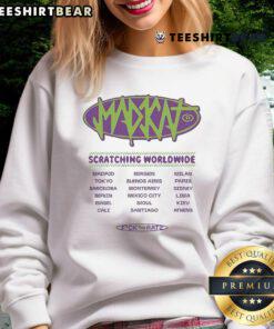 Good Scratching Worldwide Fck The Ratz Madkat Worldtour sweatshirt featuring vibrant design and stylish fit for fans.