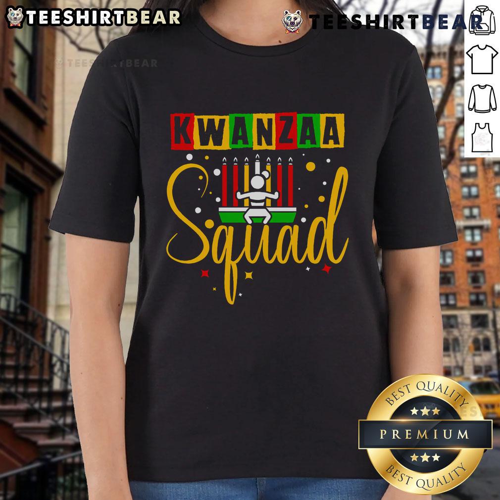 Happy Kwanzaa family celebration featuring Afro-American ladies in festive tees, spreading joy and unity this holiday season.