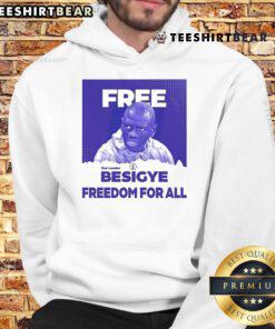Hot Dr. Kizza Besigye hoodie promoting freedom for all, featuring bold text design and vibrant colors.