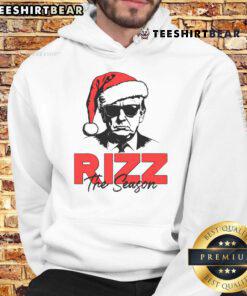Funny 'Hot Rizz The Season' Christmas Trump 2024 hoodie featuring Santa Rizzler design, perfect for holiday humor.