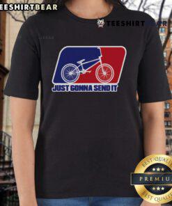 Nice BMX Just Gonna Send It BMX Racing Ladies Tee featuring vibrant graphics and a comfortable fit for female riders.