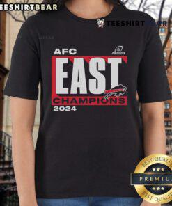 Buffalo Bills Playoffs 2024 AFC East Division Champions ladies tee showcasing team pride and style.