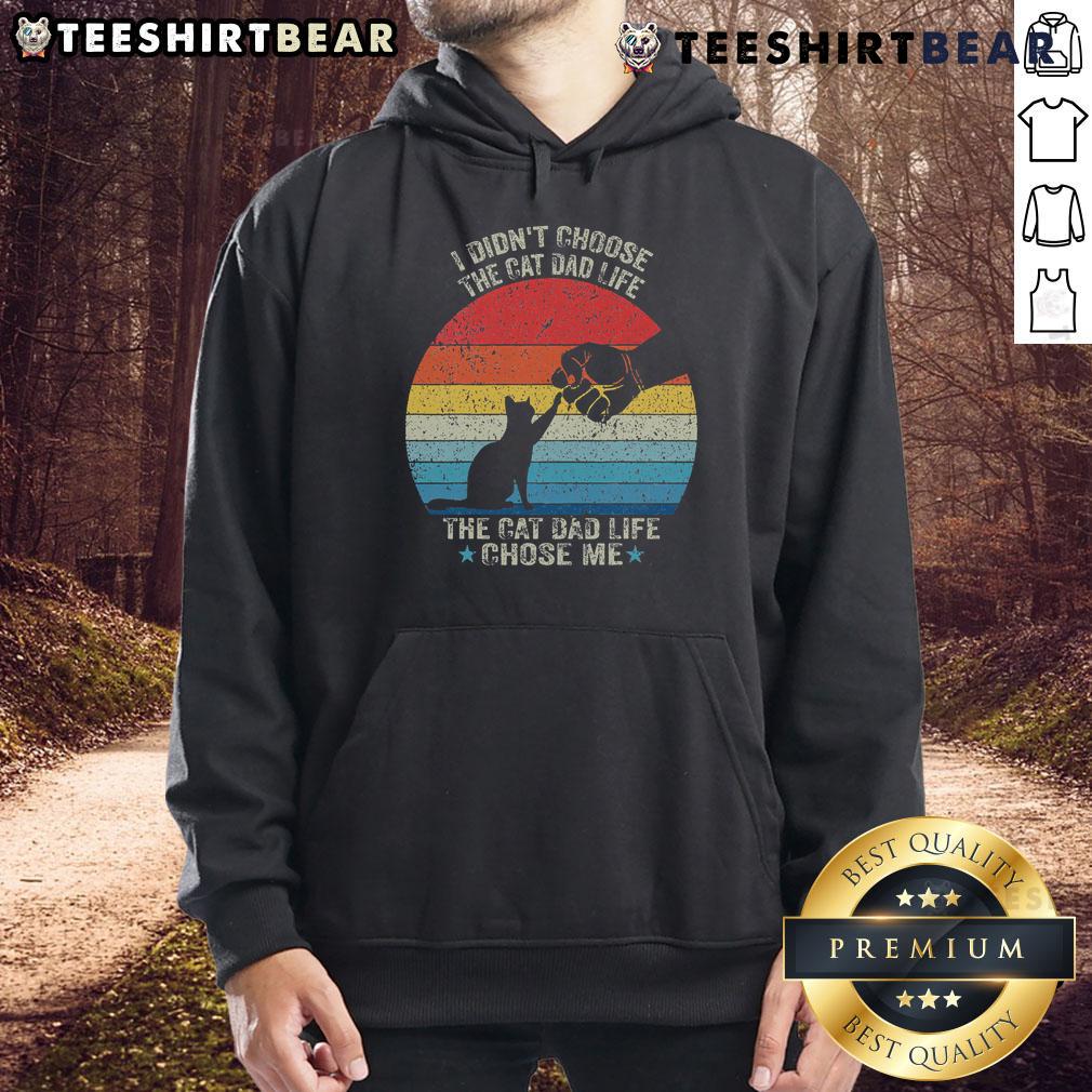 Nice Cat Dad hoodie featuring a retro vintage sunset design, perfect for Father's Day gifts for cat lovers.