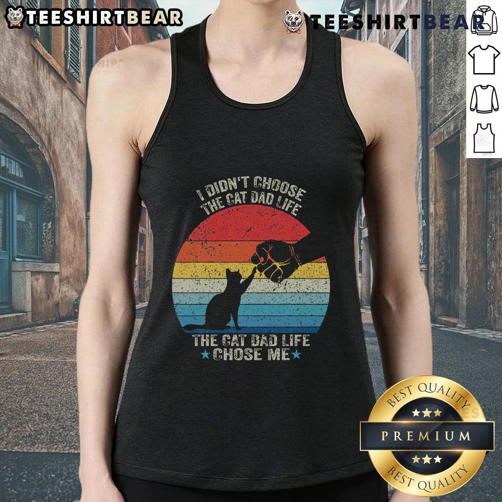 Retro vintage sunset tank top for cat dads, perfect for Father's Day celebrations and showcasing love for cats.