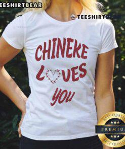 Nice Chineke Christmas tee with 'Chineke Loves You' design for ladies, perfect for festive celebrations and holiday spirit.