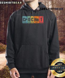 Colorful crochet periodic elements hoodie featuring funny chemistry designs, ideal for science lovers and unique fashion.
