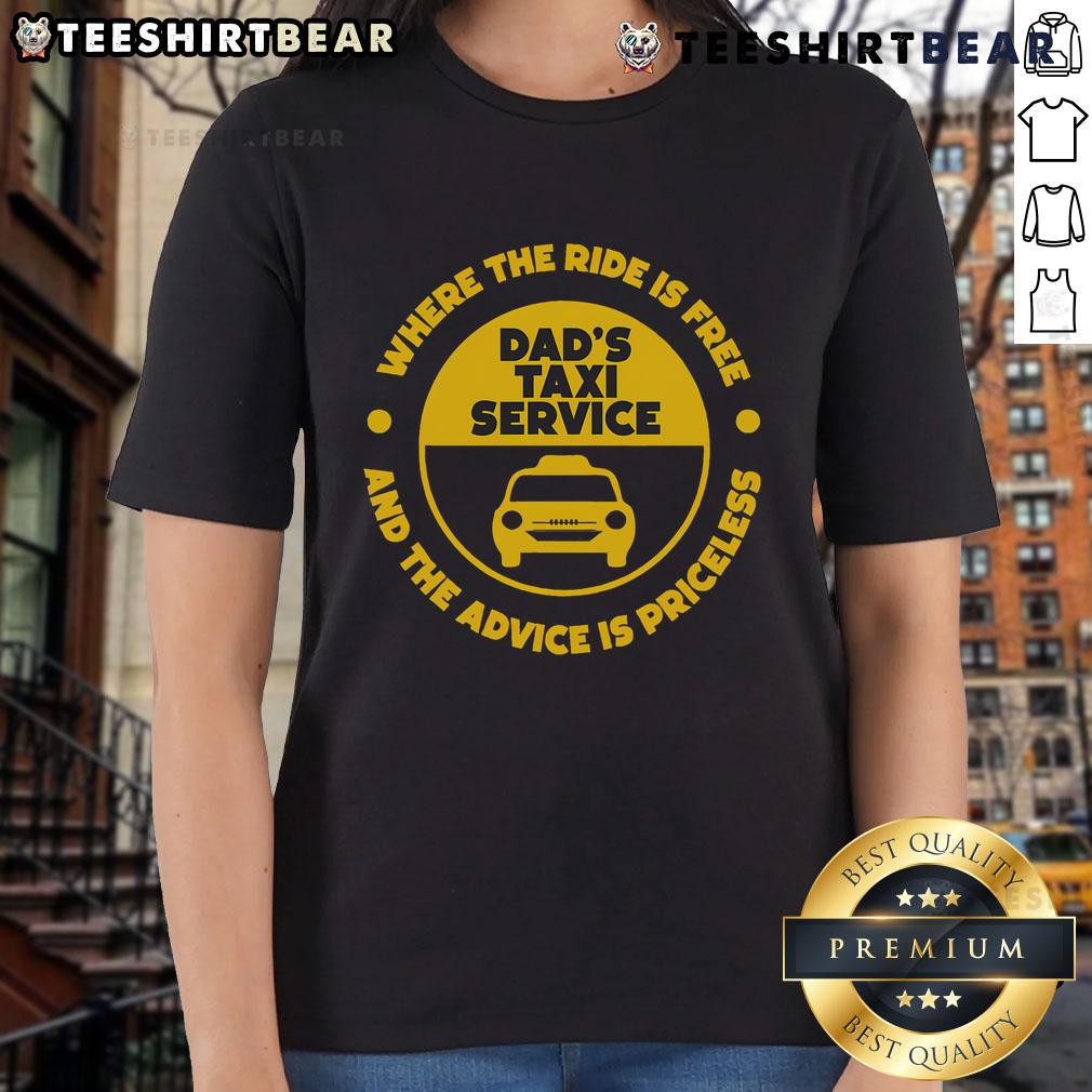 Funny Dad T-shirt for Father's Day featuring 'Nice Dad's Taxi Service' design, perfect for proud Papa chauffeurs.