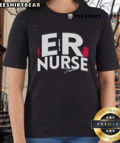 Nice ER Nurse Tee for women, featuring 'Nice-er Nurse' design, perfect for RN, LPN, and BSN registered nurses.