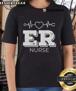 Stylish ladies tee for nurses featuring 'Nice-er Nurse' design, perfect gift for emergency room nurses.