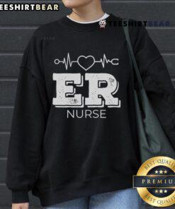 Cozy 'Nice-Er Nurse' sweatshirt designed for emergency room nurses, perfect gift for dedicated healthcare professionals.