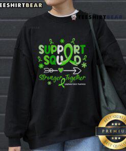 Green ribbon sweatshirt for lymphoma cancer awareness featuring the Nice Groovy Support Squad design.