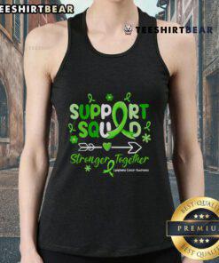 Nice Groovy Support Squad green ribbon lymphoma cancer awareness tank top for raising awareness and showing support.