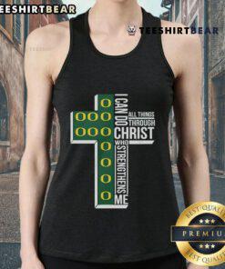 Oregon Ducks tank top featuring 'I Can Do All Things Through Christ Who Strengthens Me' design in vibrant colors.