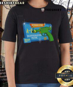 Nice Introducing A-1 Disintegrating Pistol Whoomp There It Was Cartoon Ladies Tee with vibrant graphic design.