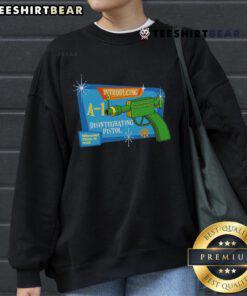 Nice Introducing A-1 Disintegrating Pistol Whoomp There It Was Cartoon Sweatshirt featuring vibrant graphics and playful design.