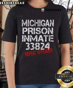Nice Michigan prisoner inmate 33824 wearing a stylish ladies tee, showcasing prison life and fashion.