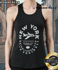 Stylish New York Jets Gotham City football tank top established 1960, perfect for fans and casual wear.